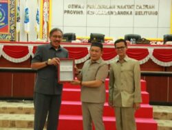 Ketua DPRD Babel Pimpin Rapat Paripurna Penyampaian Tiga Agenda