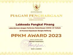Pangkalpinang Raih Penghargaan PPKM Award 2023 Kemenkes