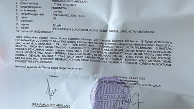 Fikri Abdillah Lapor Polisi, Diduga Jadi Korban Pencemaran Nama Baik   