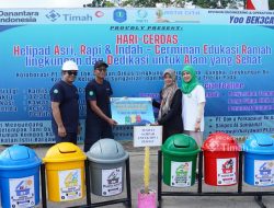 PT Timah Dukung Pendidikan Lingkungan di SDN 1 Pemali Lewat Bantuan Tong Sampah Terpilah
