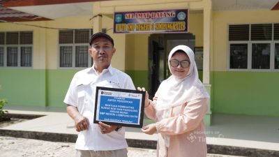 PT TIMAH Bangun Sumur Bor untuk SMPN 3 Simpang Katis, Akhiri Krisis Air Bersih Saat Kemarau