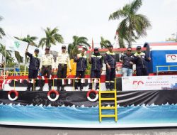 Pawai HUT ke-81 RI, PT TIMAH Tampilkan Miniatur KIP dan Tugboat Timah Garuda